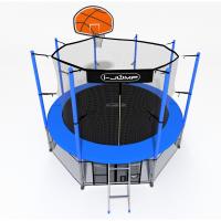 Батут с баскетбольным кольцом I-JUMP BASKET 12ft синий